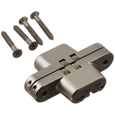 Imagem de SOSS Dobradiça invisível de zinco 208 com furos para aplicações em madeira ou metal, montagem de encaixe, acabamento exterior de bronze polido a óleo