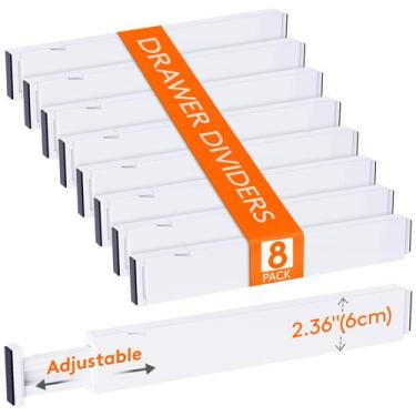 Imagem de Divisórias de gaveta Lifewit, pacote com 8, 6-8 cm de altura, 40-55 cm
