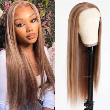 Imagem de Peruca Missyvan Blonde Highlight Lace Front Straight Ombre