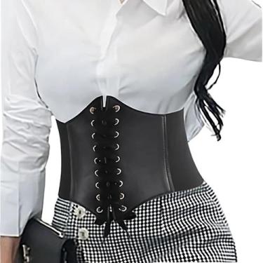 Imagem de Cinto Tipo Corset Underbust Decorativo Modela Cintura Com Elástico Tam