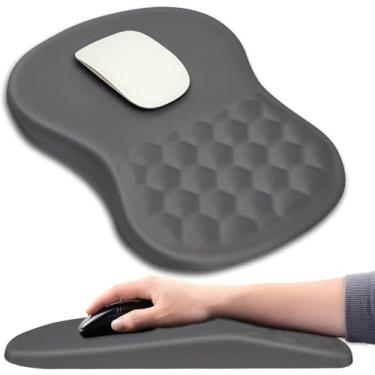 Imagem de Hokafenle Mouse pad ergonômico suporte de pulso com design de massagem, descanso de pulso para alívio da dor com espuma de memória e base de poliuretano antiderrapante, mouse pads para mouse e mesa