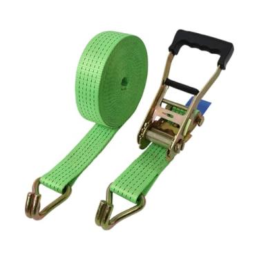 Imagem de Fenteer Cinta de catraca com amarração de catraca com ganchos duplos J, comprimento resistente de 1000 cm, versátil para motocicletas, reboques de plataforma, Verde