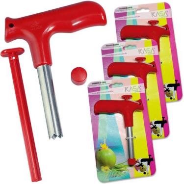 Imagem de 3 Fura Coco Inox Furador Perfurador Manual Abridor Reforçado - JLK PLA