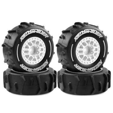 Imagem de OD:2.56" RC 1/14 RC Short Course Rubber Tires 12mm Hex for 1/14 Scale RC Car Upgrades Like ARRMA Mojave GROM (White)