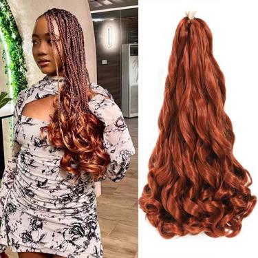 Imagem de Braiding Hair conrora French Curly 18 polegadas, 8 pacotes, cobre, ver