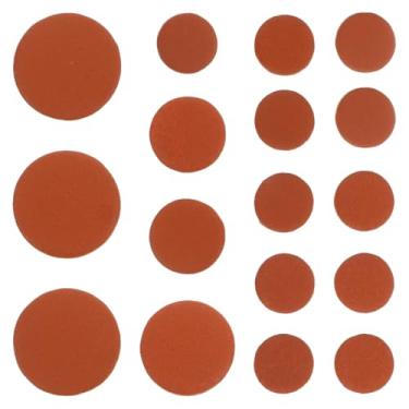 Imagem de ibasenice Kit de substituição de 17 peças de almofadas de couro para clarinete, peças de reparo de couro genuíno para instrumentos de sopro de madeira, manutenção e conforto do orifício de som para