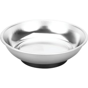 Imagem de Bandeja de peças magnéticas Performance Tool 1170 - aço inoxidável, ímã forte, 10 cm de diâmetro, base revestida de borracha, comporta pequenas ferramentas e peças