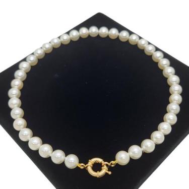 Imagem de Colar De Pérolas Shell 10mm 45cm Banho De Ouro 18 4785 - Très Chic Joi