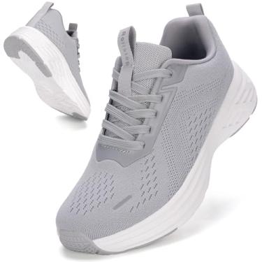 Imagem de Rollstep Tênis Feminino Com Biqueira Larga, Suporte De Arco Extra, Esportivo Antiderrapante, Ultraleve Para Corrida, Caminhada, Calçado Fascite Plantar Diabética, Cinza 36