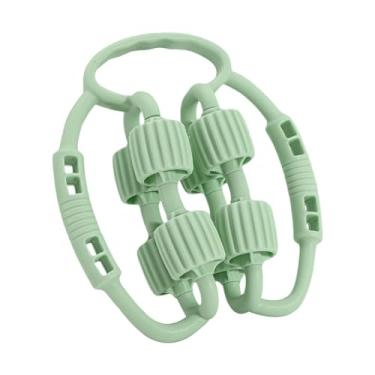 Imagem de MotiveTech Massageador de Pernas com 8 Rodas, Rolo de Massagem Ergonômico Operado Manualmente, Anel de Massagem Multifuncional Feito de PP para Exercícios em Cas, Verde, Tamanho real