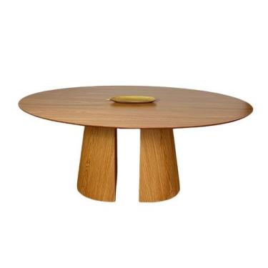 Imagem de Mesa de Jantar Cone Duo Oval 137x90cm Tampo Freijó Base Robusta Freijó