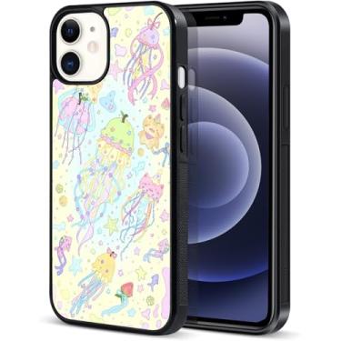 Imagem de UNNKINE Capa rígida de água-viva de desenho animado para iPhone 13 Pro Max | Capa fofa à prova de choque, capa protetora de animais oceânicos para iPhone 13 Pro Max