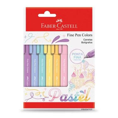 Imagem de Caneta hidr Fine Pen Pastel 0.4mm c/6 unid Faber-Castell
