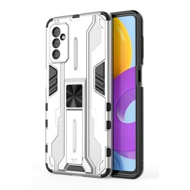 Imagem de SORAKA Capa para Samsung Galaxy M52 5G com suporte Capa de proteção resistente para Samsung Galaxy M52 5G Capa com placa de metal para suporte magnético para carro Capa Silm Fit