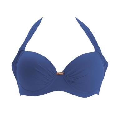 Imagem de Top de biquíni meia taça plus size tamanhos grandes com bojo e aro - E