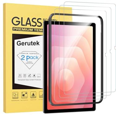 Imagem de Gerutek Pacote com 3 protetores de tela para Samsung Galaxy Tab S10 FE/S9 FE 5G (27.7 cm) /Galaxy Tab S9/S8/S7 (27.9 cm) filme de vidro temperado com moldura de alinhamento, HD transparente, dureza 9h