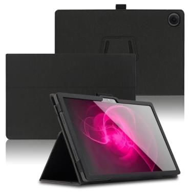Imagem de Keihok Capa para tablet T-Mobile Revvl Tab 2 de 10,1 polegadas com alça de mão e suporte para lápis, capa dobrável com suporte dobrável para T-Mobile Revvl Tab 2. (preta)
