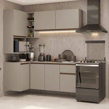 Imagem de Armário De Cozinha Completa De Canto 265 Cm Suspensa Crema Nice Madesa 06