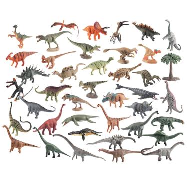 Imagem de Conjunto de bonecos de mini dinossauro, 41 peças de brinquedos realistas de PVC para crianças