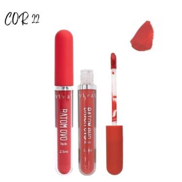 Imagem de Batom LÍquido Matte Ovo Alta Fixação Pigmentação Vivai 2,5ml, Cor22