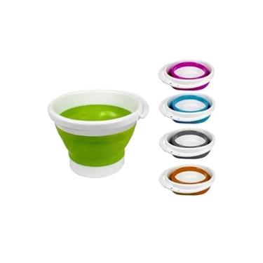 Imagem de Balde Retrátil de Silicone 10L Dobrável, Portátil, Multifuncional - Cores Variadas
