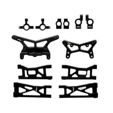Imagem de NMNRC Front Steering Knuckles Caster Blocks C Rear Hub Carrier Shock Tower Suspension Arm Kit for Losi Micro B Micro-T Series Upgrades Part Black