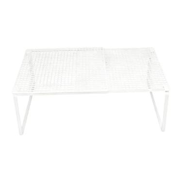 Imagem de YWJLQH Prateleira de armazenamento expansível, organizador de rack de armazenamento, economizador de espaço para despensa, M