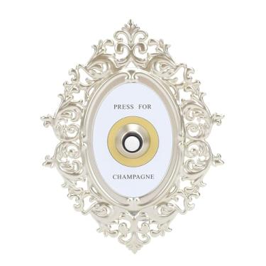 Imagem de HilBeliFU Pressione para botão de champanhe, campainha retrô champanhe, anéis de porta de champanhe, campainha decorativa multifuncional para hotéis, restaurantes, casa, festa