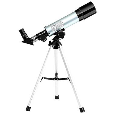 Imagem de Telescópio telescópio para iniciantes e astronomia. Refrator de telescópio astronômico portátil com tripé