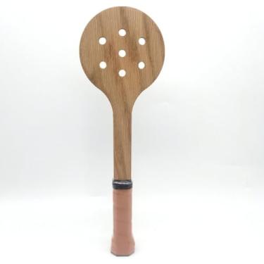 Imagem de Raquete de padel de madeira para esportes masculinos e femininos para treinamento de ponteiro de tênis, área doce