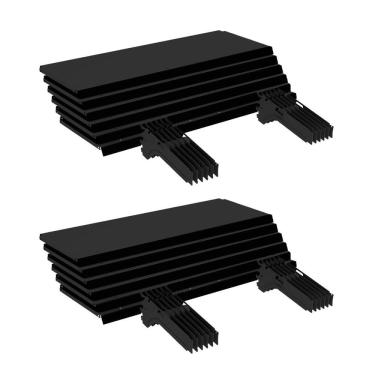 Imagem de Kit 12 Bandejas Gondola Ponta FIT 40 Preto 12X 30x78 Pe Pret