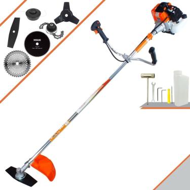 Imagem de Aparador de Grama Vulcan VR430S À Gasolina 43cc 1,7HP 10000rpm C/ Carretel Nylon + Faca 2 Pontas + 3 Pontas + 40 Dentes de Vídea + 80 Dentes + Trimmer
