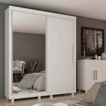 Imagem de Guarda Roupa Solteiro com Espelho e Pes 2 Portas de Correr Royale Gelius