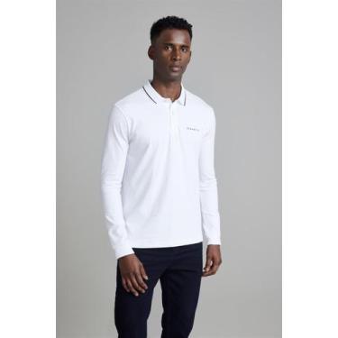 Imagem de Camisa Polo Manga Longa Malha Slim Fit - Branco - HIGHSTIL, Branco, G