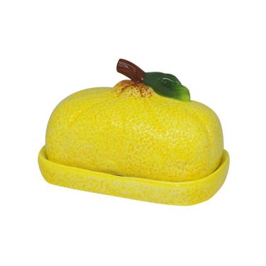 Imagem de Manteigueira de Cerâmica C/Tampa Lemons 16x10cm Bon Gourmet