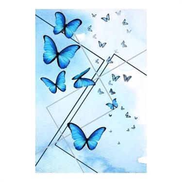Imagem de Painel De Festa Retangular Aniversário Subli Borboleta Azul