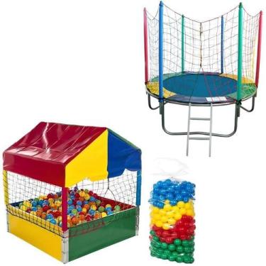 Imagem de Playground Completo: Cama Elástica 1,83m + Piscina de Bolinha 1,00m + 