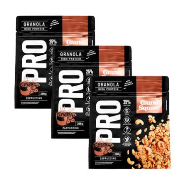 Imagem de Kit 3X: Granola Pro Cappuccino Sem Glúten GranoSquare 200g