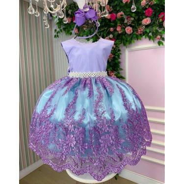 Imagem de Vestido Infantil Luxo Ariel - Fundo do Mar Modelo 2 para Meninas - Enj
