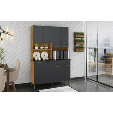 Imagem de Cozinha compacta com 08 portas 1 gaveta e espaço para microondas TANNA