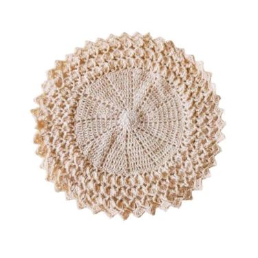 Imagem de Kit Com 6 Sousplat Em Crochê Artesanal 33Cm Off White