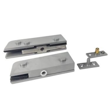 Imagem de Kit Dobradiça Inferior e Superior para Instalação de Porta Pivotante de Vidro Temperado 8 a 10 mm (Fosco)