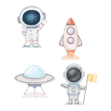 Imagem de KIT 4 Displays Astronauta 20cm - Vinil Fosco Sem Reflexo - Totem Decoração Festa Infantil Aniversário