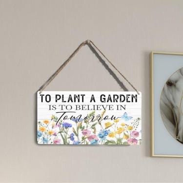 Imagem de Placa de parede de jardim floral vintage, presentes de jardinagem para mulheres, jardineiras, amantes de plantas, casa, quintal, quintal, casa de campo, estufa, jardim, decoração externa para plantar