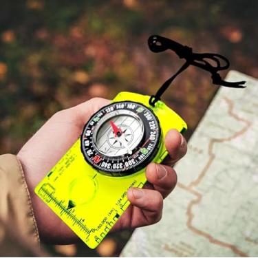 Imagem de Bússola, caminhada, mochila, bússola, acampamento, navegação | Bússola de campo profissional para leitura de mapas