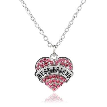 Imagem de Colar com pingente de coração colorido para mulheres, presente de amizade, presente de aniversário para irmãs, One Size, Aço inoxidável, Sem Pedra Preciosa