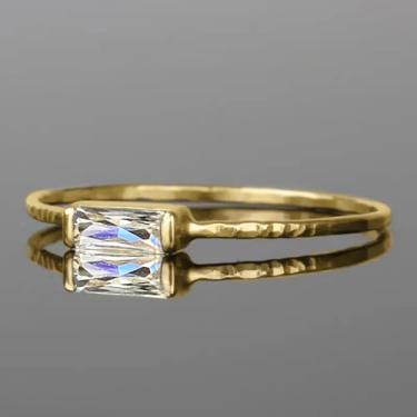 Imagem de Anéis de noivado minimalistas requintados banhados a ouro com zircônia cúbica branca, alianças de compromisso, festas noturnas, presentes de dia dos namorados, alianças de eternidade para mulheres, 7