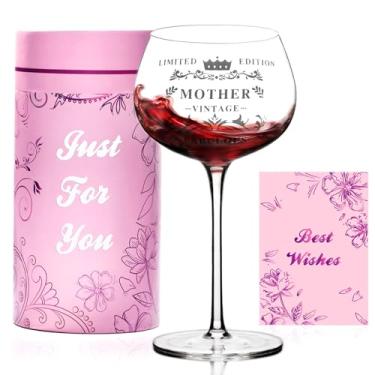 Imagem de Presentes de aniversário para mãe, 400 ml, taças de vinho gravadas vintage MÃE, presentes para mulheres, mãe, mãe, aniversário, exclusivo da filha e filho