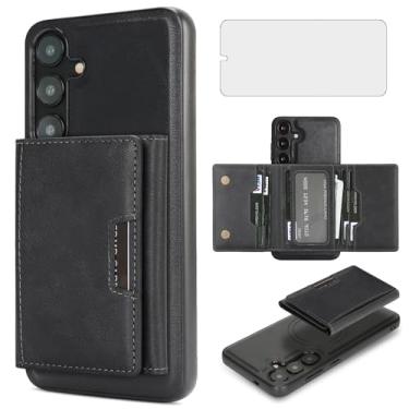 Imagem de Asuwish Capa de telefone para Samsung Galaxy S23 5G carteira magnética destacável com protetor de tela e suporte de cartão de crédito de couro PU slot para celular S 23 23S GS23 G5 SM-S911U 15.5 cm