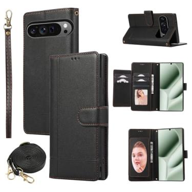 Imagem de Dswteny Compatível com Google Pixel 9 Pro XL/10 Pro XL, carteira com alça transversal, couro sintético espelhado, capa de celular com suporte flip para Pixel9 9Pro Nine Pixel10 10Pro LX feminino